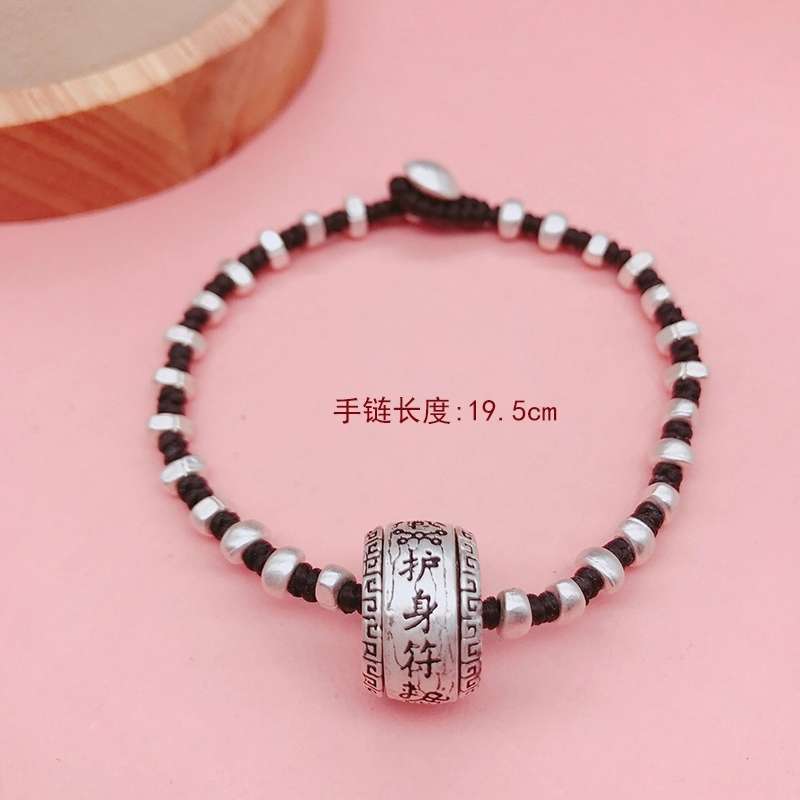 Jingpoli Jewelry DL09 Thai ethnic style hand-woven collarbone chain, retro aged imitation silver neck chain, neck jewelry, short necklace for women pic 6