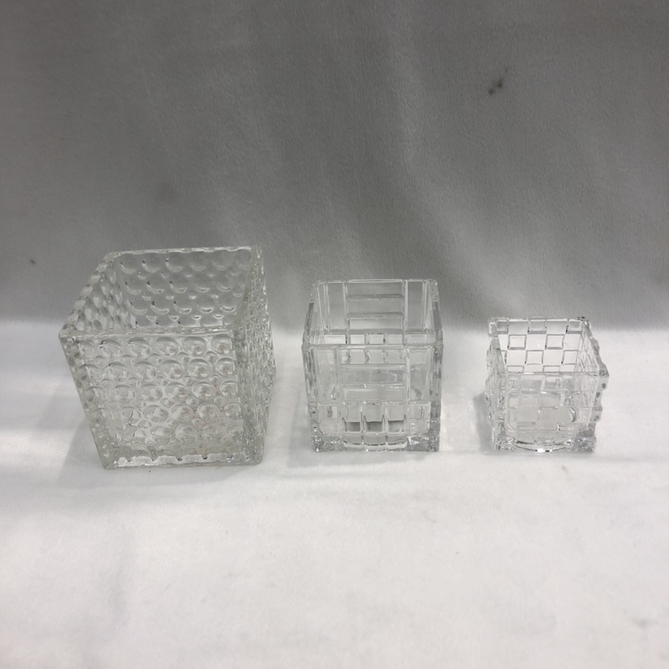 Hydroponic plant bottle Glass eco-bottle thickened green plant simple square hydroponic glass vase transparent pattern