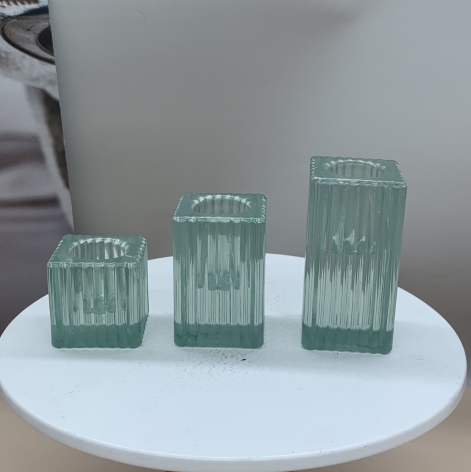 Glass candle holder three sizes