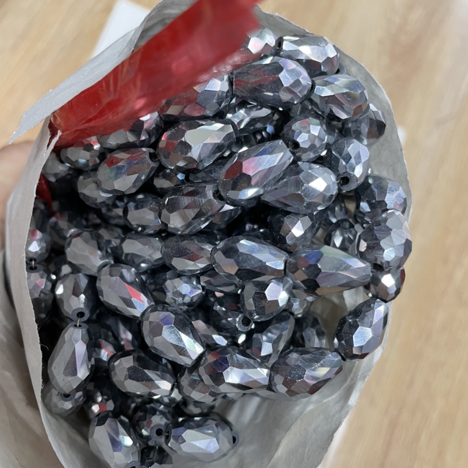 饰品配件10m水滴，水晶手链编织串珠材料车轮珠厂家直销，白k