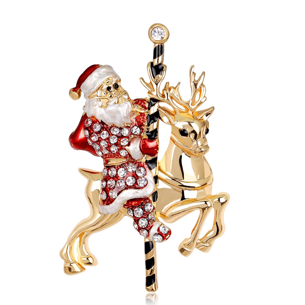 Christmas Brooch ornaments Santa Claus deer brooch Brooch Cross border for Christmas brooch in stock