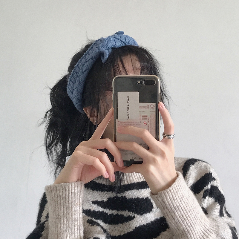 Wool bib, knit headband 675