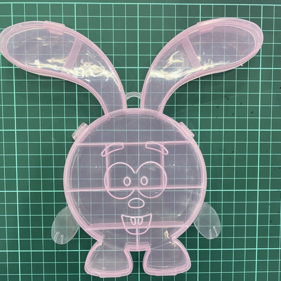 Pink stand-up rabbit in the box