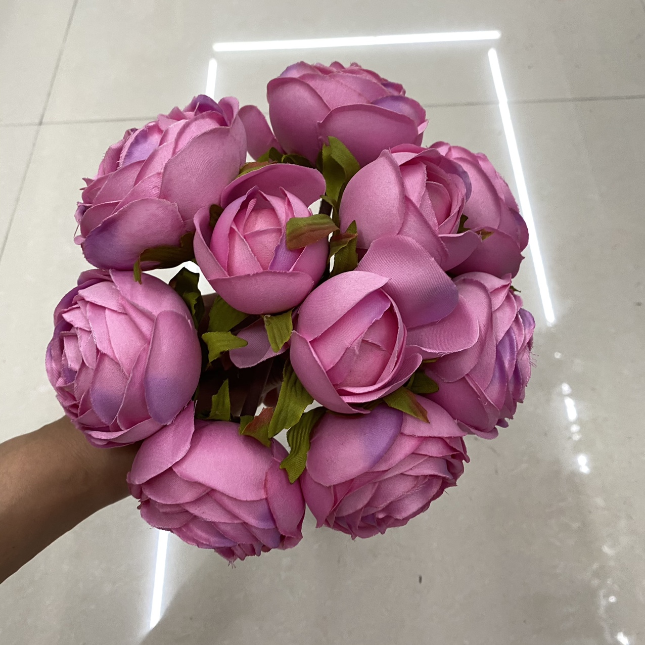 Pink tea bag bouquet packaging
