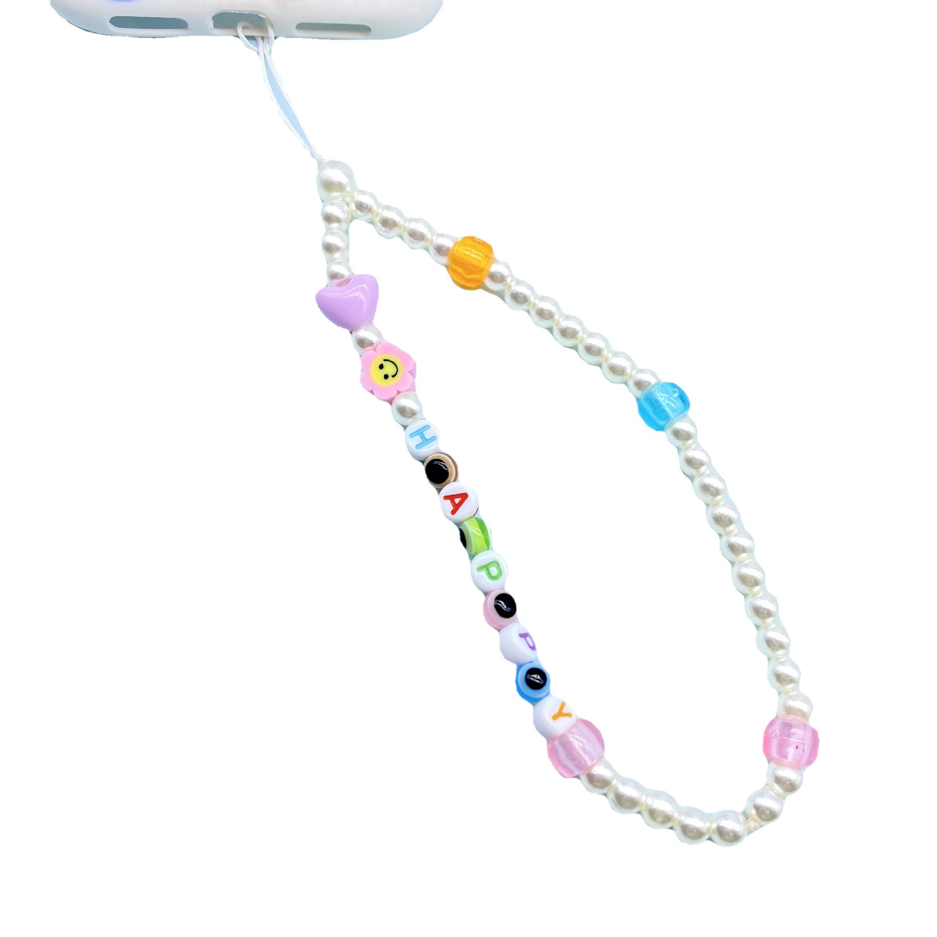 ins fashion phone chain decoration men and women can use colored beads acrylic spring and summer with lost-proof phone chain 1 thumbnail