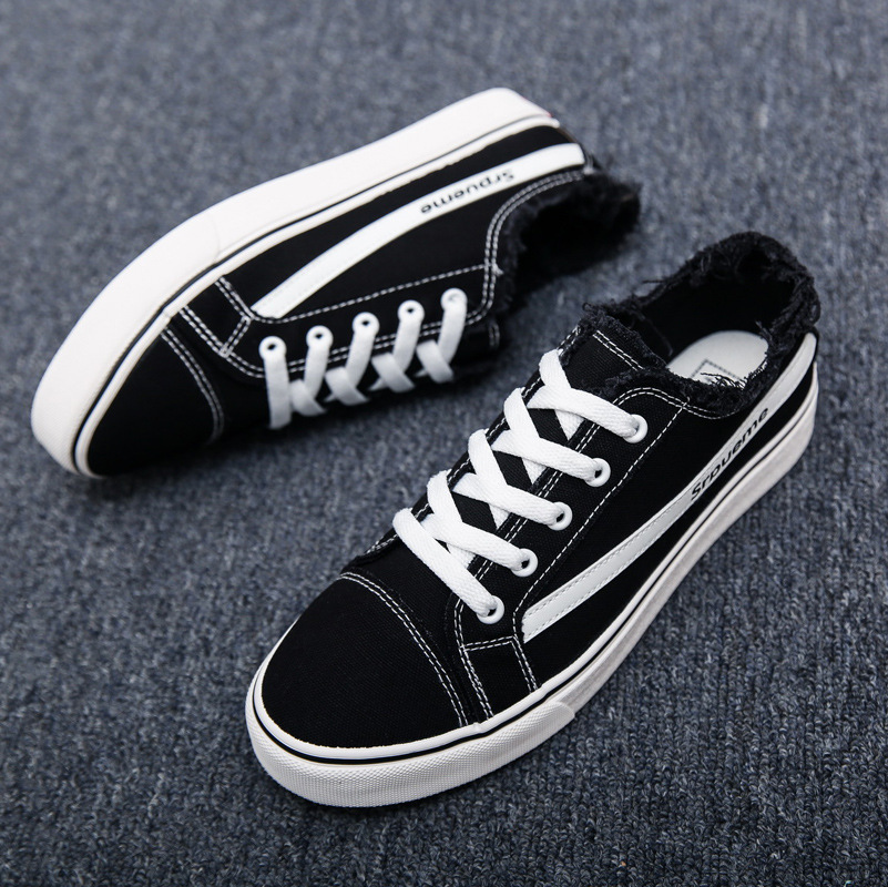 男式帆布鞋实物图