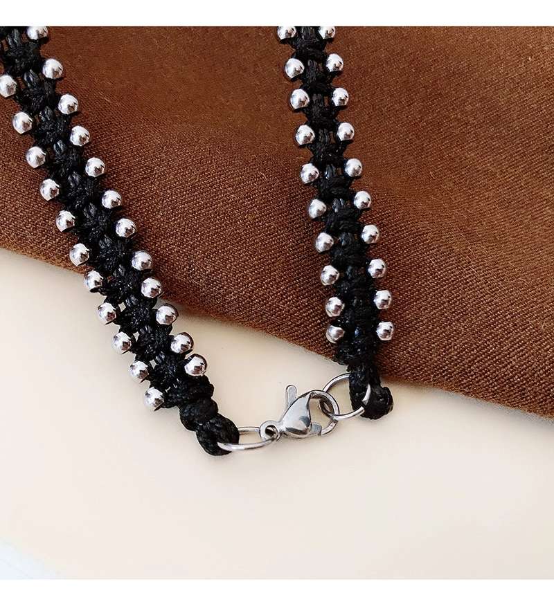 Jingpuli Jewelry, Thai hand-woven solid hexagonal star lotus heart little elephant colon-bone chain, women's retro vintage rose and chrysanthemum necklace, imitation silver matching jewelry series detail image 12