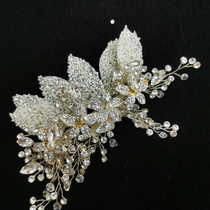 Sweet rhinestone edge clip Korean style headdress wedding evening gown colorful yarn bridesmaid accessories