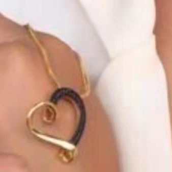Yin-yang crooked heart necklace