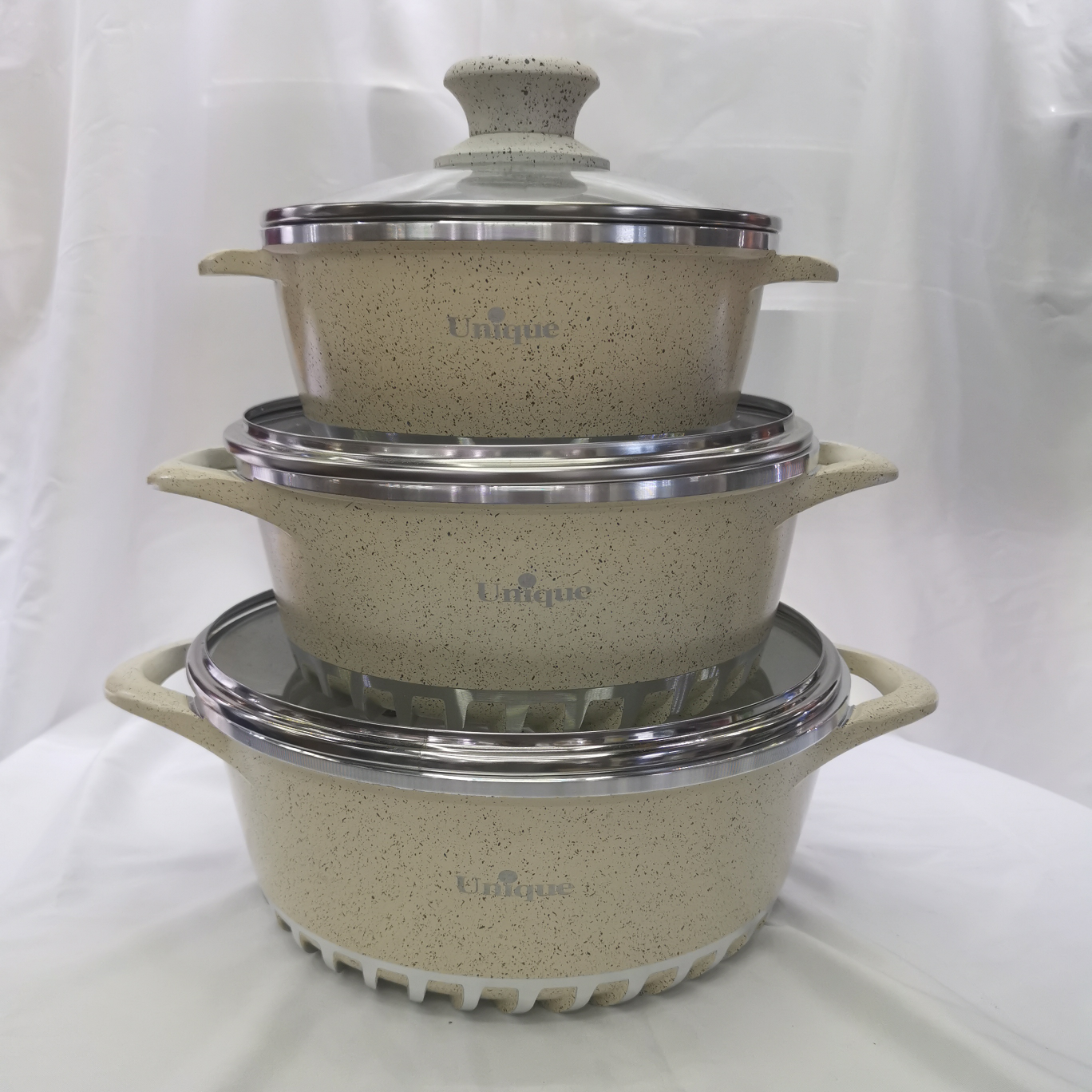 Six-piece set of energy-saving soup pot with small base