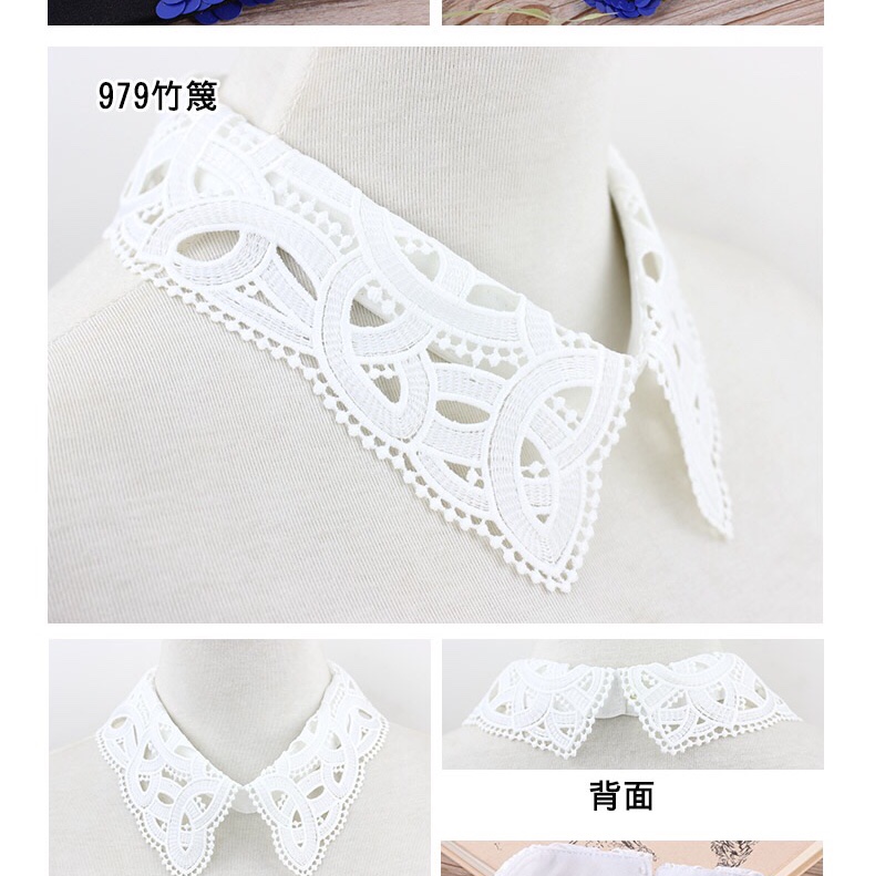 Lace lace hollow false collar children with white shirt false collar shirt collar decoration autumn and winter false collar 13