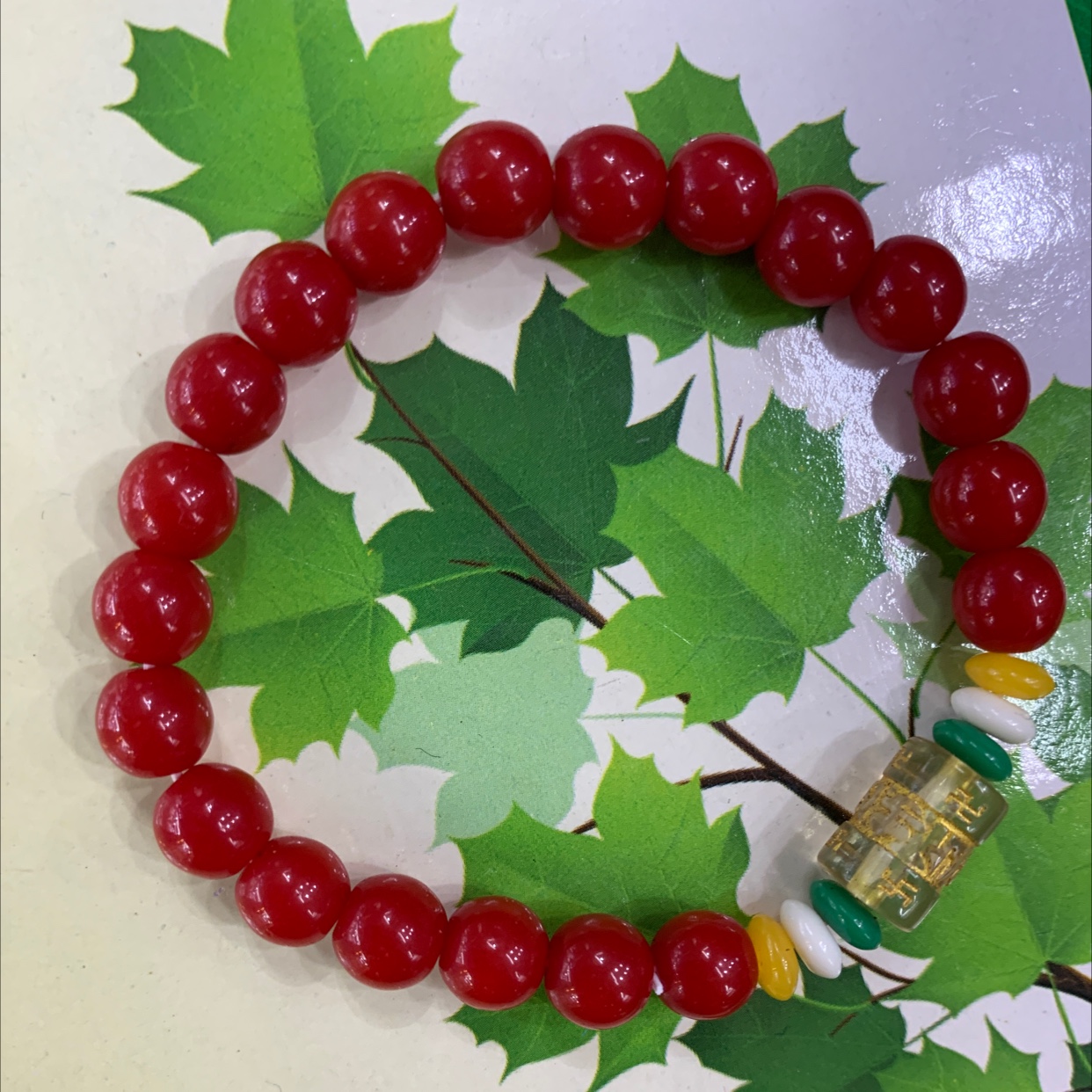 红石榴手串细节图