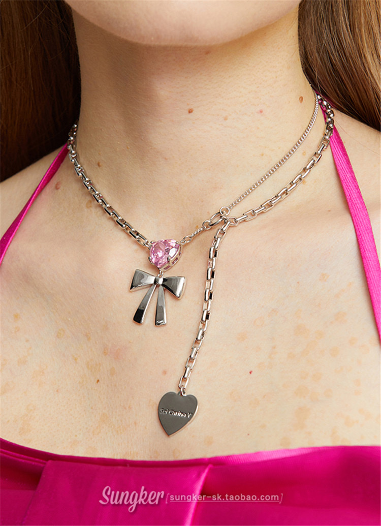 Designer brand Sei Carina Y Sweet and Romantic Bow Pearl Chain Necklace 2021 New Style details Picture