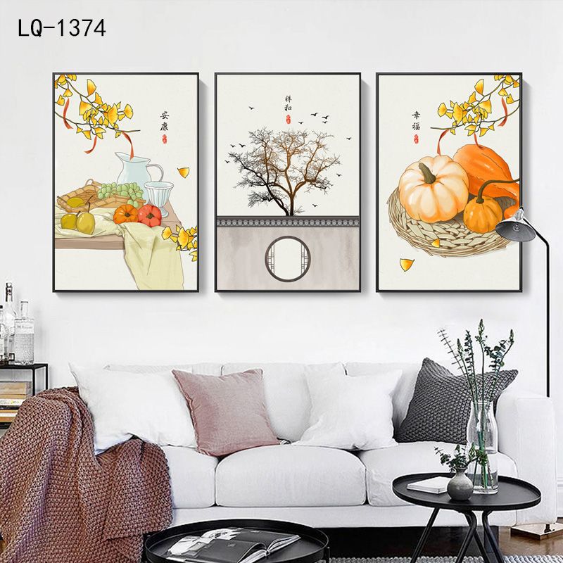 铝合金晶瓷晶贝中式客厅三联画1️⃣详情图1