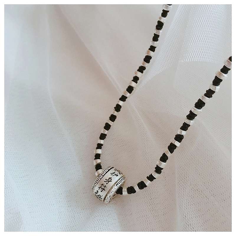 Jingpoli Jewelry DL09 Thai ethnic style hand-woven collarbone chain, retro aged imitation silver neck chain, neck jewelry, short necklace for women pic 13