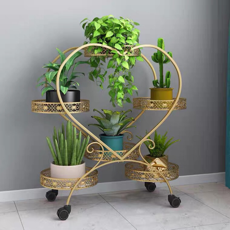 Multilayer Wrought Iron Flower Stand Outdoor Indoor
