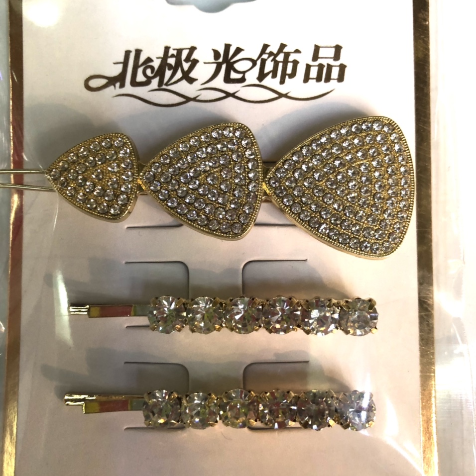 Korean version white diamond duckbill clip 724 large bangs hair clip, hair accessory water diamond coil, hair clip top clip, side clip, broken hair clip and hairpin set, large pearl