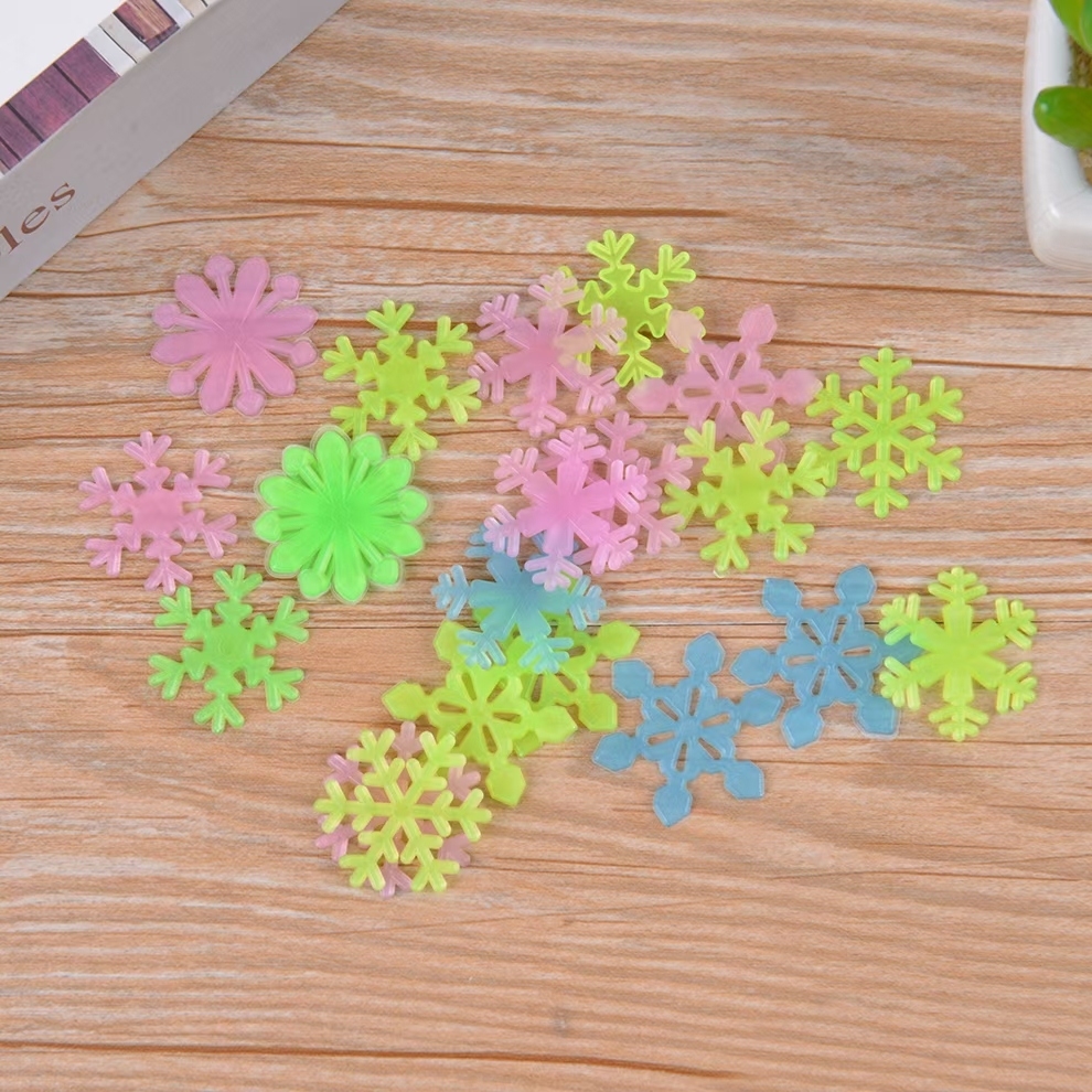 Snowflake glow-in-the-dark wall posted big sun love smiley stars in stock
