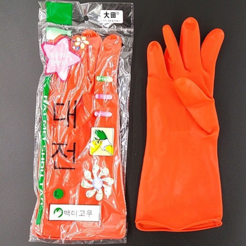 Daejeon 60 red latex gloves for washing and washing dishes beef tendon protection for household use