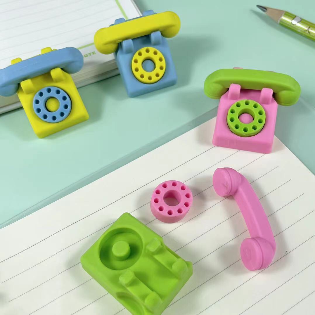 可拆卸造型电话高品质橡皮擦