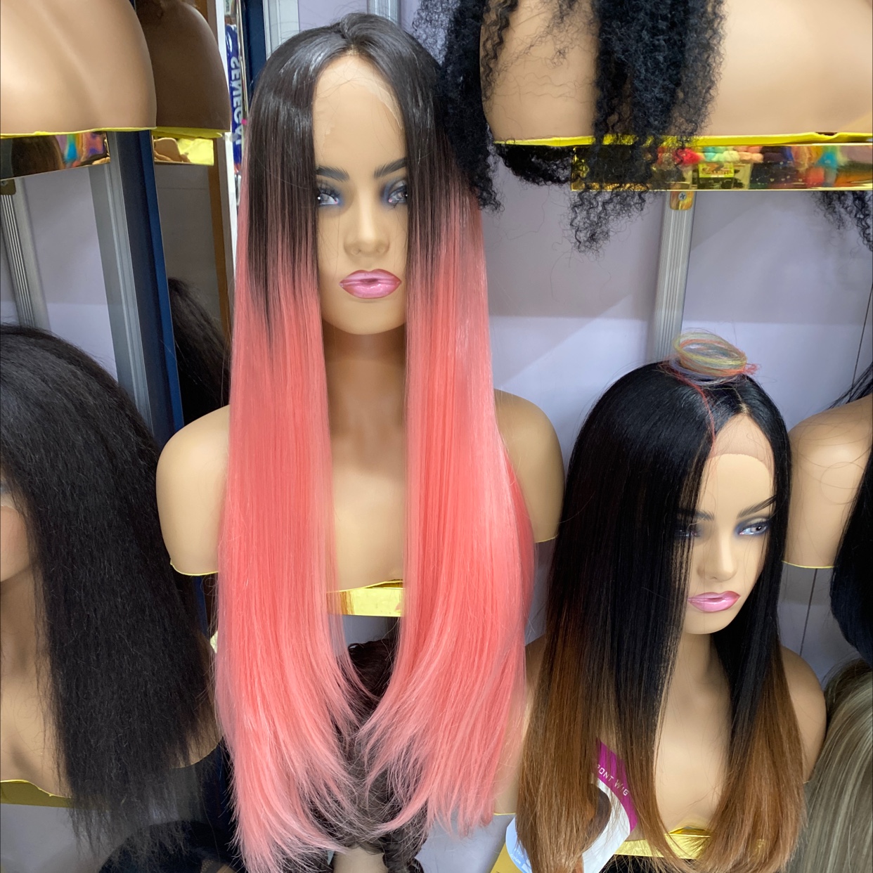 Straight hair in color