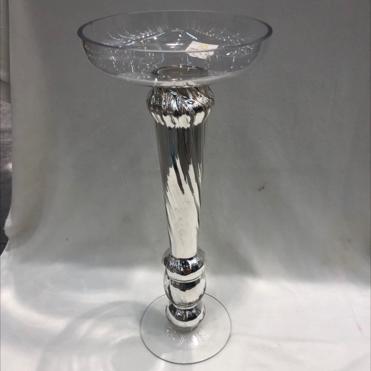 Glass candlestick Silver plated candlestick European simple glass candlestick retro creative candlestick decoration wedding