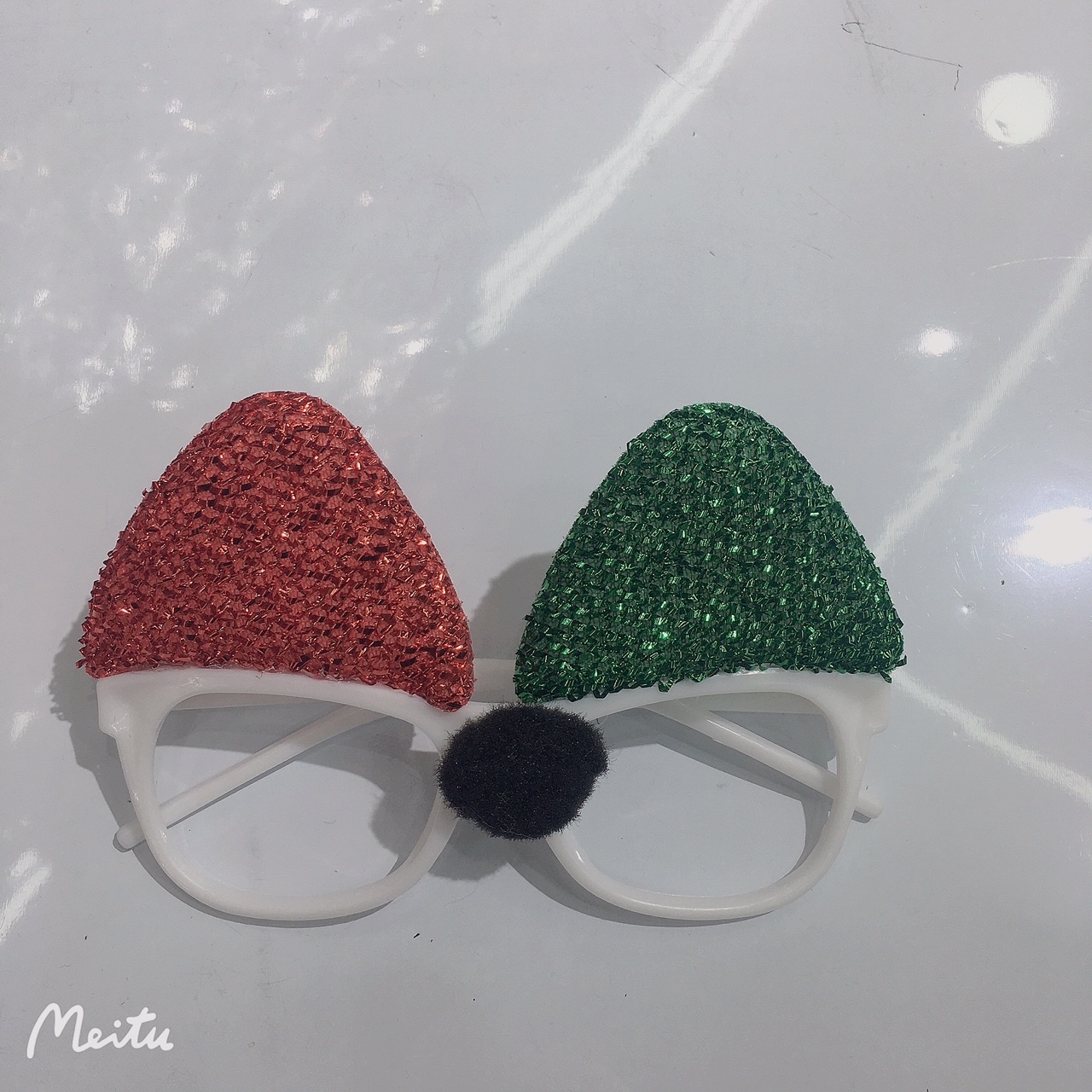 Shiny silk cat ear glasses