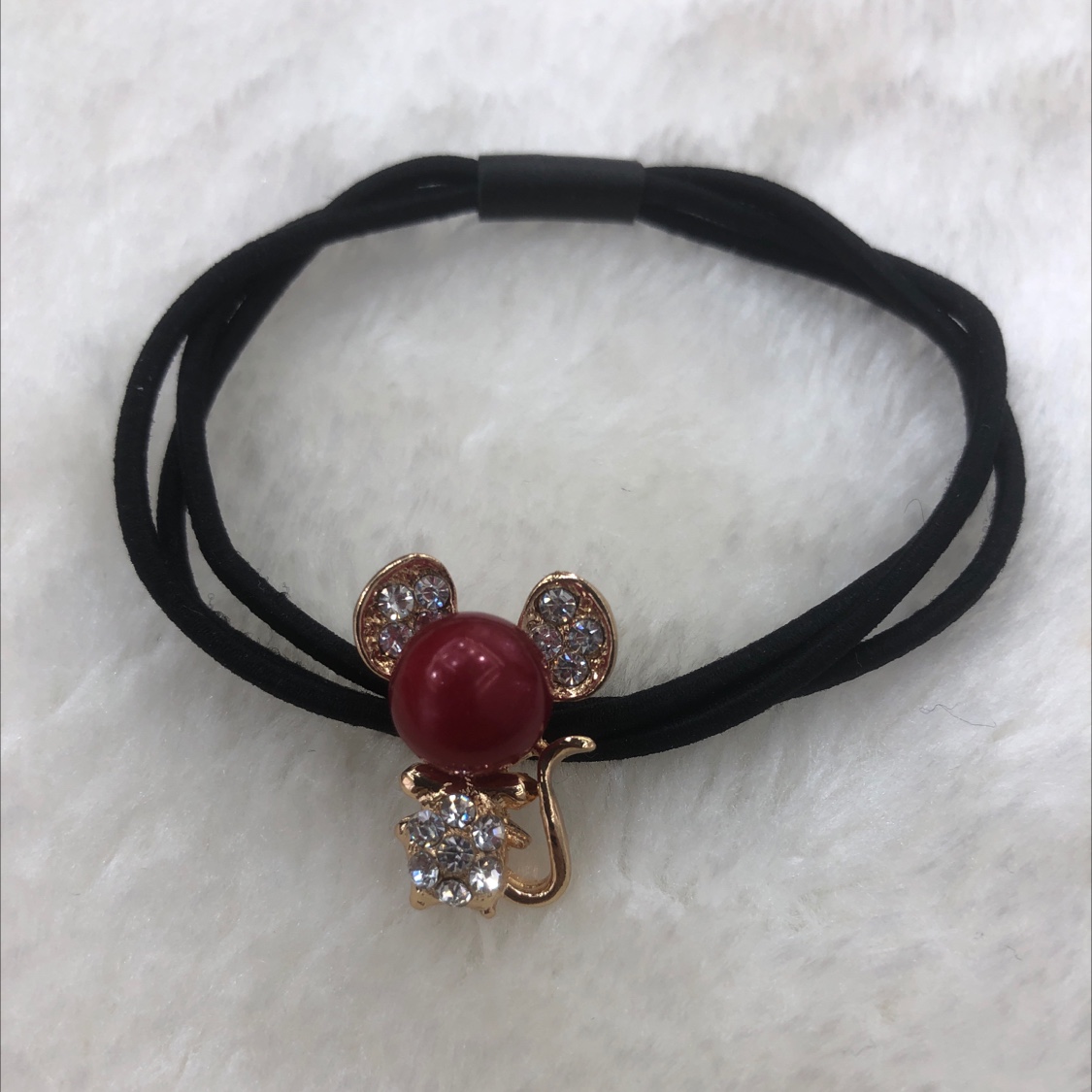 Red pearl Mickey Mouse headband