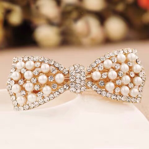 Bow tie pearl clip clip top clip