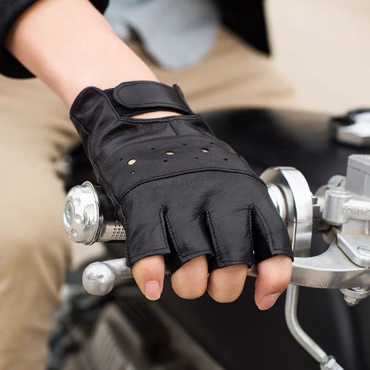 Male half finger cut leather gloves driver driving sports special soldiers thin fitness mountaineering anti-slip riding tactics