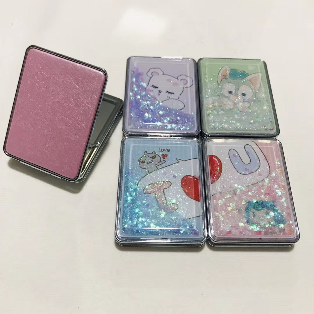 方形印花流沙化妆镜2