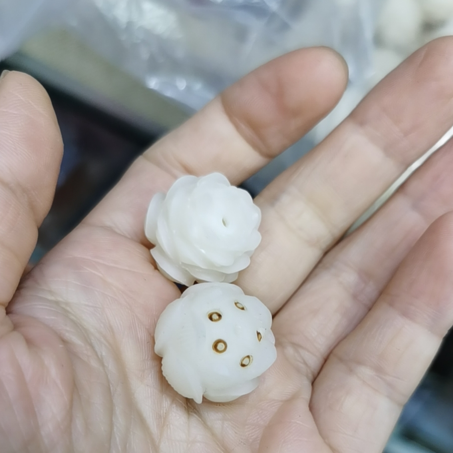 Lotus flowers are carved from the Bodhi root