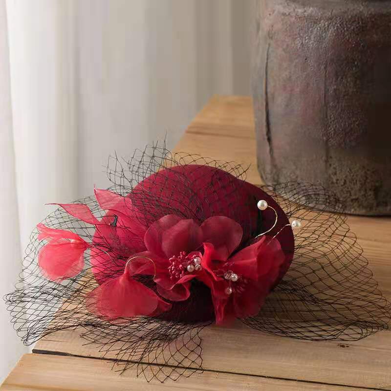 Jialan Factory Direct Sales Amazon's best-selling bride style top hat, retro and elegant, socialite hairpin small top hat