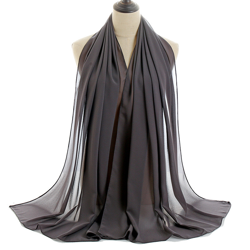 Regalo verano nuevo 80 color color sólido chiffon alta calidad popular larga toalla casual cubierta cabeza gasa pañuelo 12 detail image 1