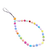 Europe and the United States cartoon frosted mobile phone chain all match mobile phone beaded lanyard mobile phone case chain bag pendant 4