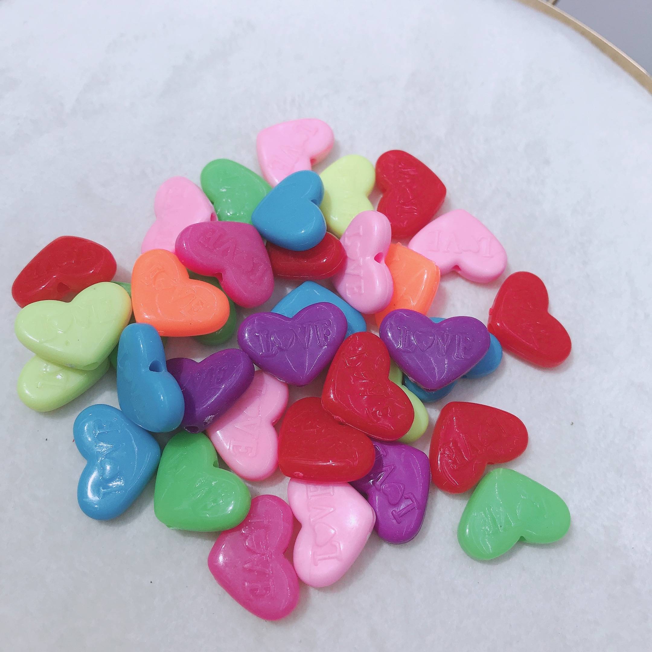 58 Rubber acrylic beads, hair strings and rubber bands, DIY handcrafted beads, children's necklaces, educational beads, acrylic accessories, premium headwear accessories, Internet celebrity bestsellers, fashionable headwear accessories