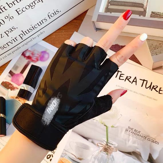 Women's fitness gloves Half thin sunscreen skate silk driving half finger cycling gloves for women