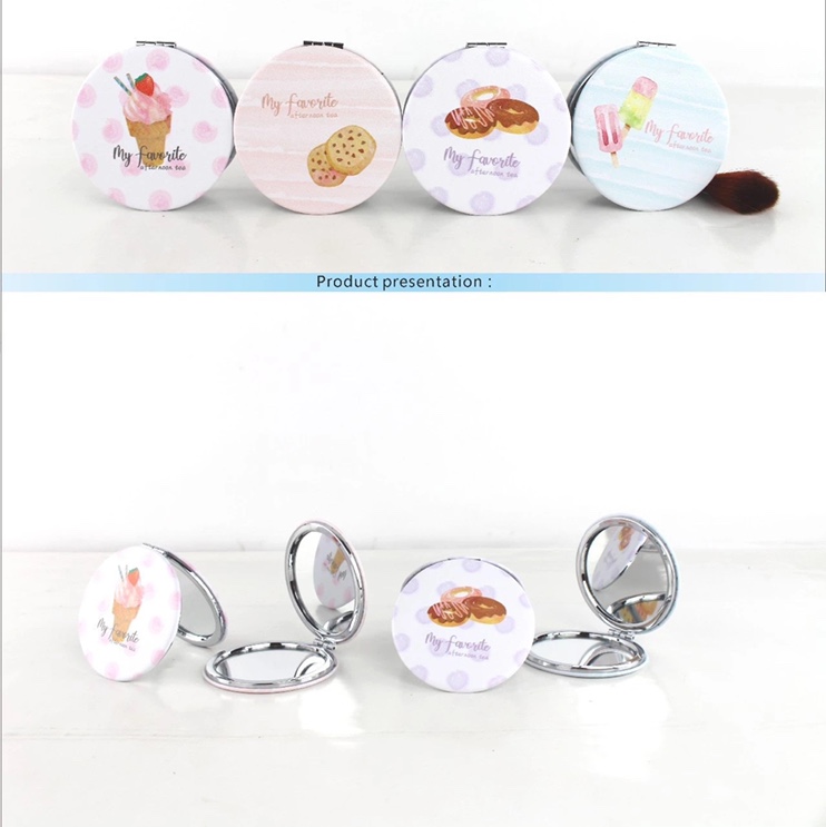 化妆镜高宁饰品4669普通镜子圆13圆行宿舍印花方便携带女生宿舍化妆必备神器