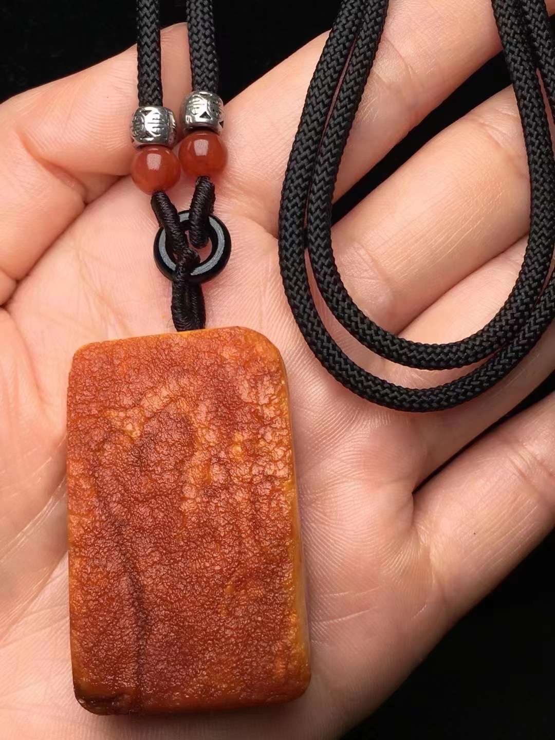 Original leather amber pendant 2 detail image 1