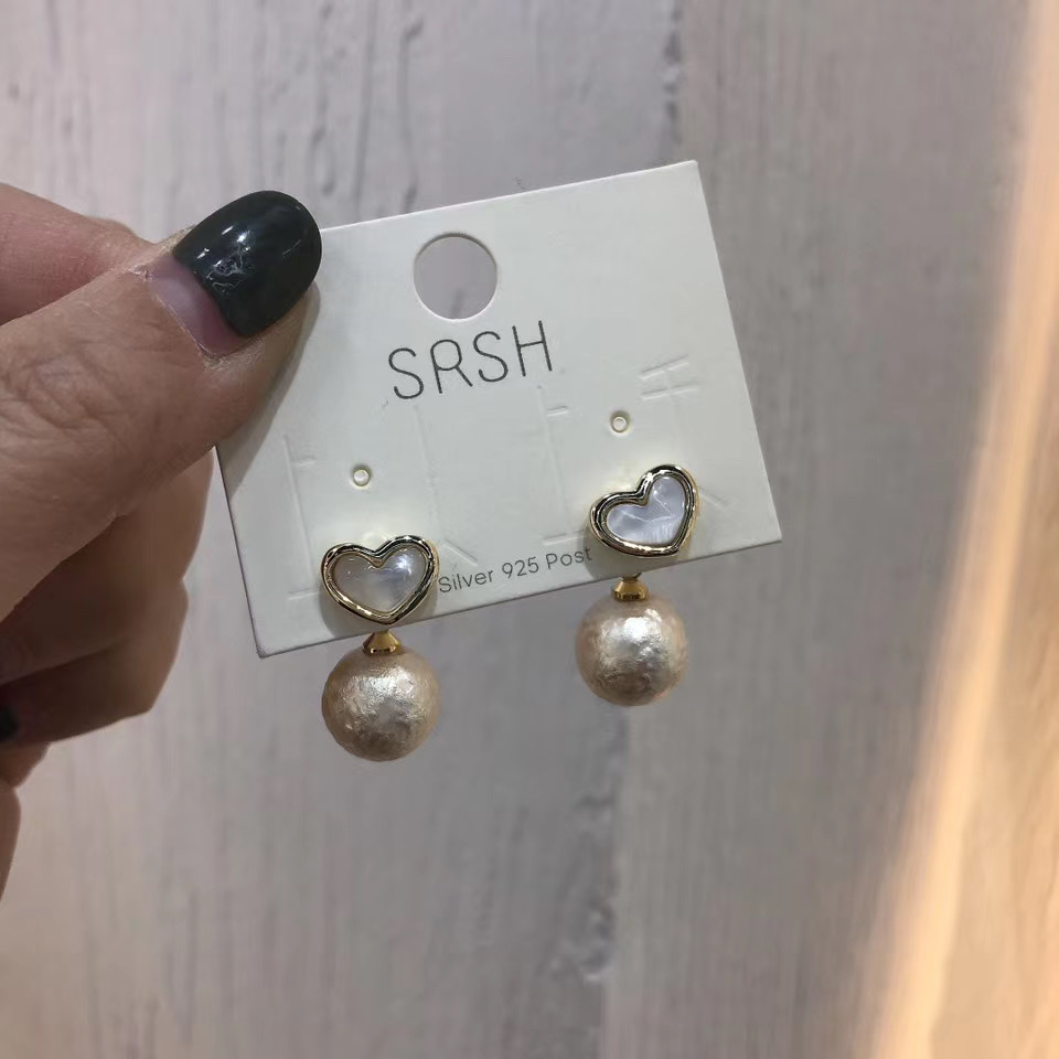 French earrings 2021 New style, trendy and niche, pure silver stud earrings, high-end summer light luxury earrings for women, summer 1 Specification image