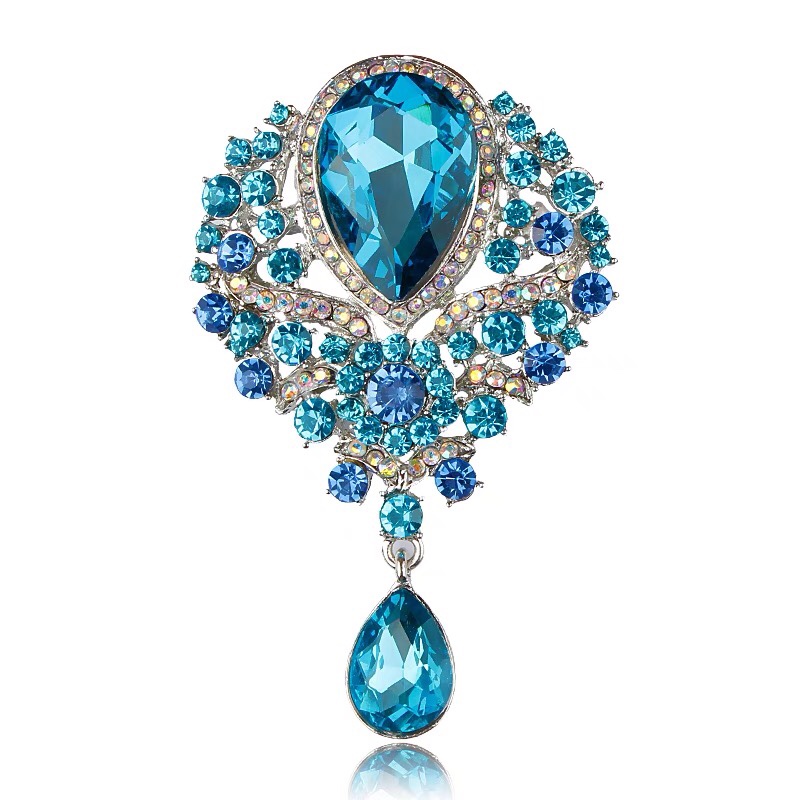 Alloy gem diamond brooch