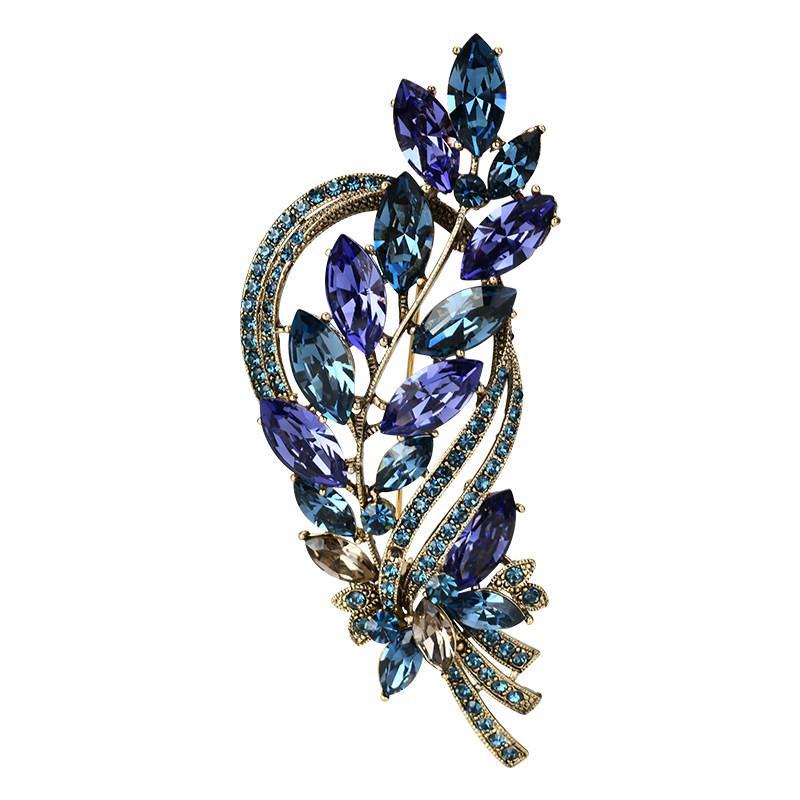 Brooch Ladies Upscale Crystal Accessory Vintage Atmospheric Suit corsage Coat pin