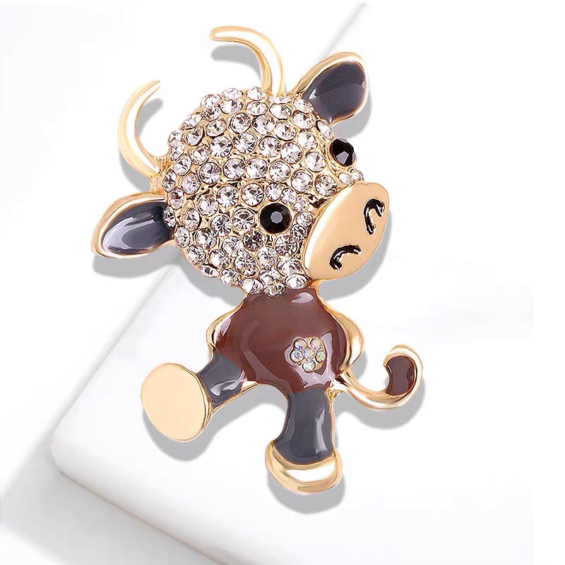 Cartoon bull brooch