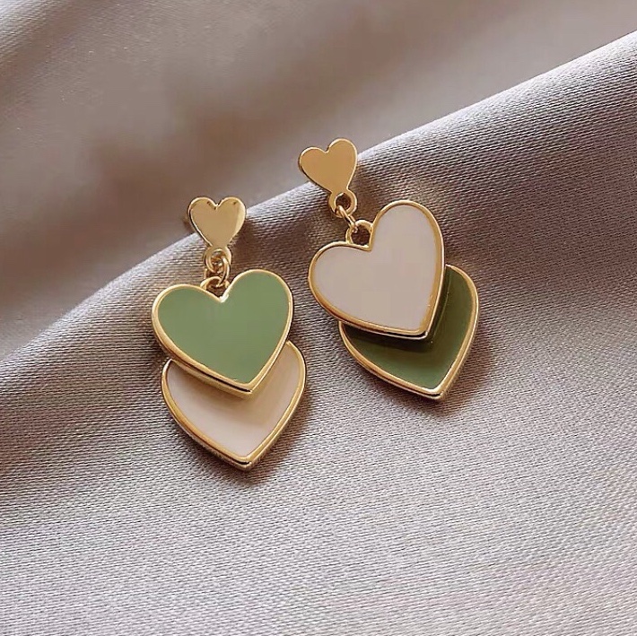 Summer small fresh sweet girl fashion simple love earrings
