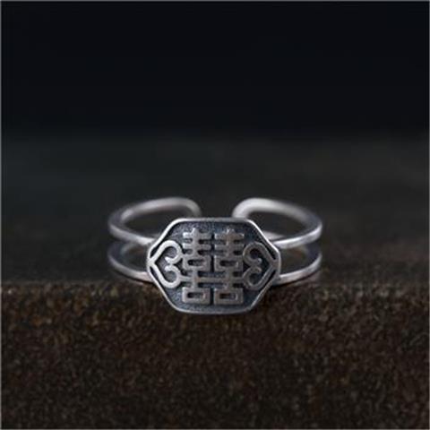 2021 Geometric foreign trade exaggerated personality full diamond zircon ring alloy copper ancient silver ring 41 thumbnail