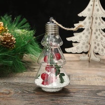 New transparent LED interior Christmas tree creative Christmas pendant Christmas tree hanging manufacturers wholesale red fruit olive branch