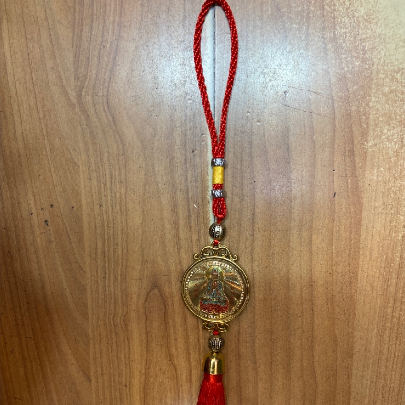 吊绳金襄玉观音挂件