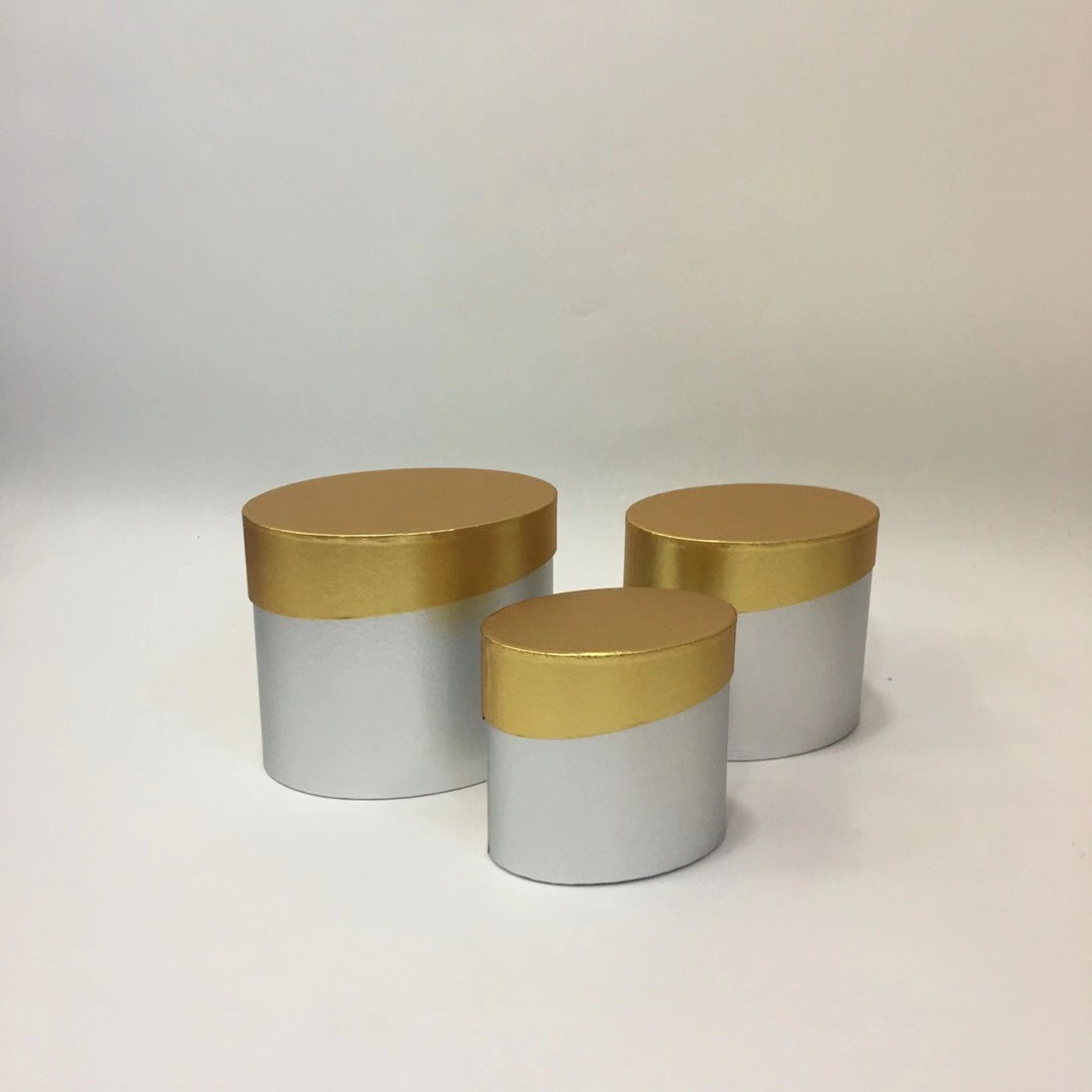 Round gold wrapping gift box thumbnail