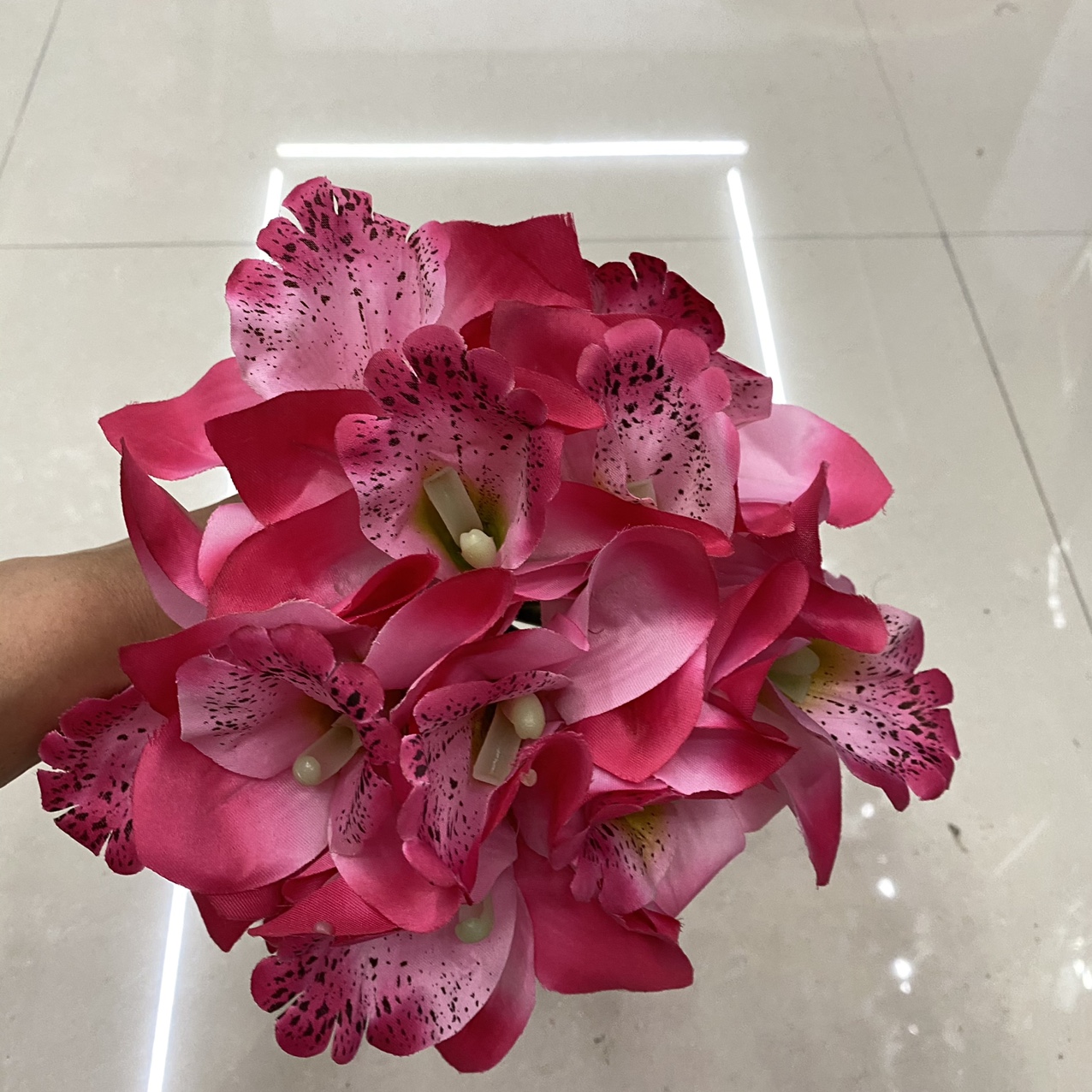 A bouquet of pink chaffee flowers