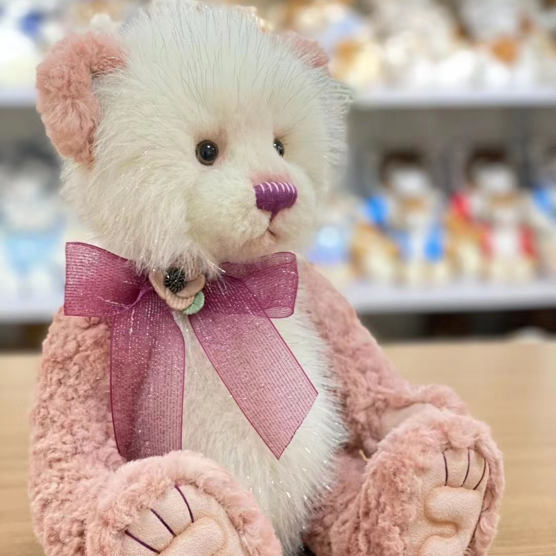 Dream plush toy 23cm pink short hair meets white long hair teddy bear cute plush